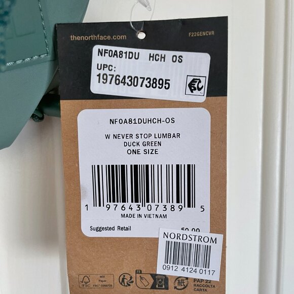 NEW North Face Never Stop Lumbar Pack Crossbody Bag NWT Duck Green Waist Fanny - Picture 3 of 11